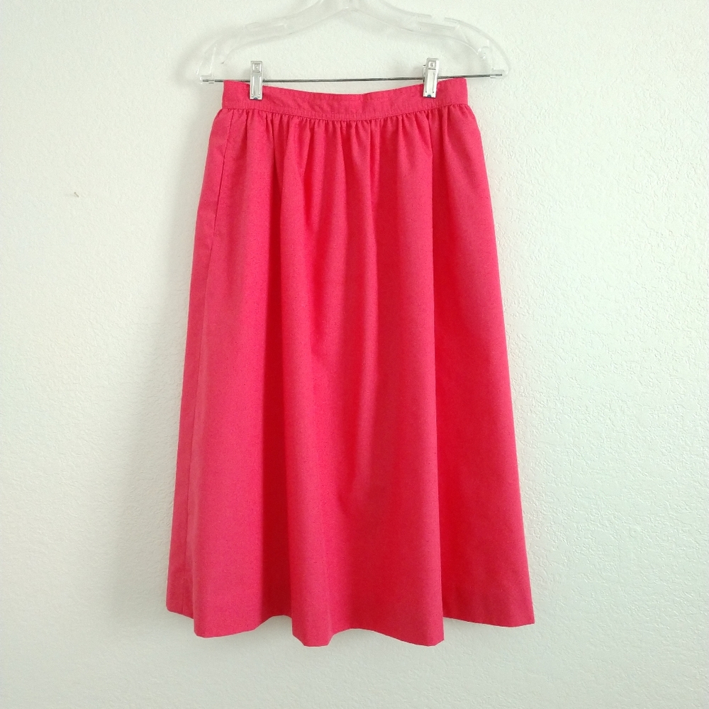 2 Lands' End Skirts Skirt 80s Charter Collection Green & Pink Pockets Size 10 - Picture 3 of 10